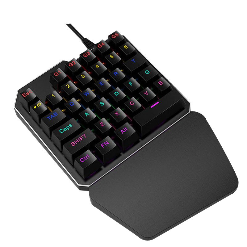Cool Wired Usb Mechanical Gaming Keyboard Backlight Single Hand