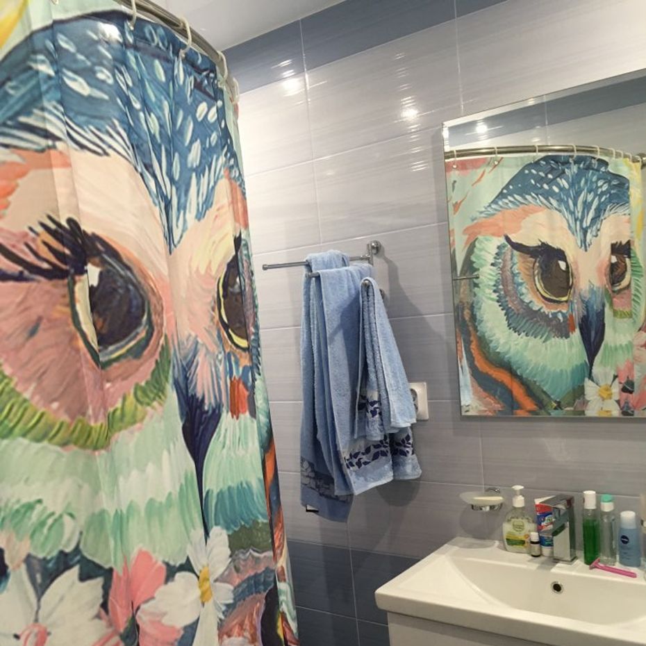 2021 Eco Friendly Owl Print Shower Curtains Bath Products