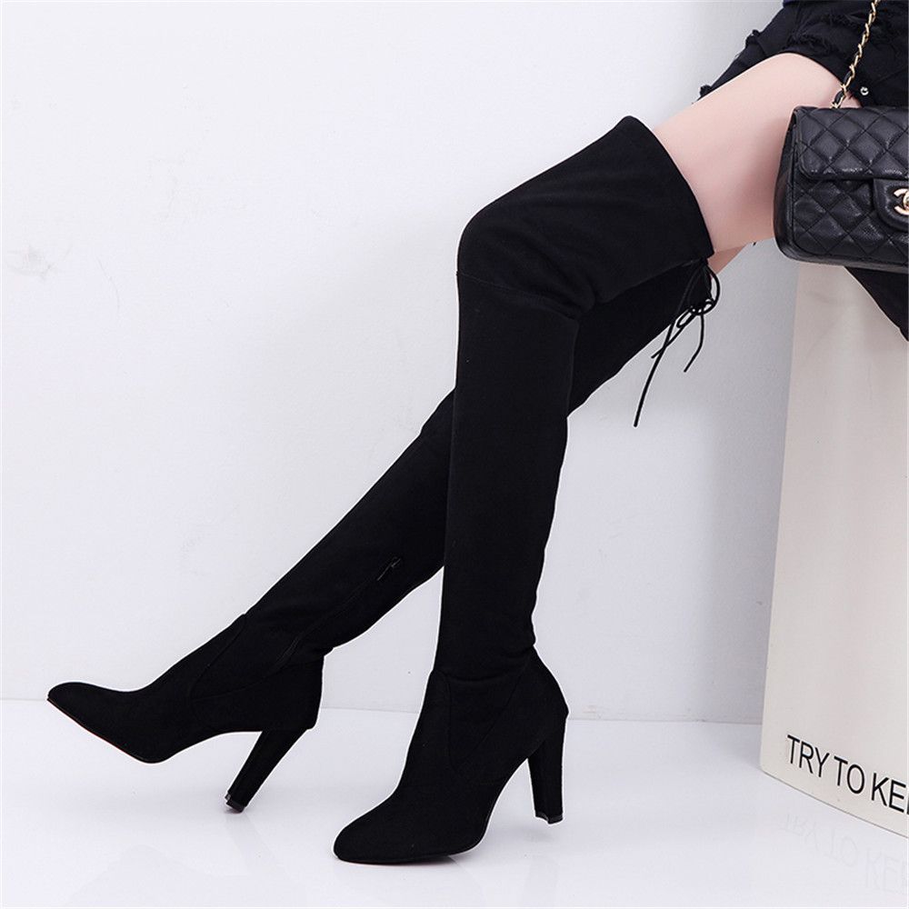 womens long black boots sale