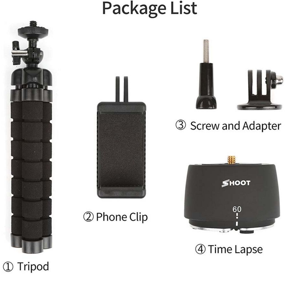 Shoot 360/° Rotating Time Lapse Stabilizer Tilt Head Mount for Gopro Hero 4