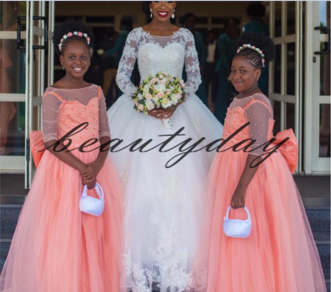 coral girls dress