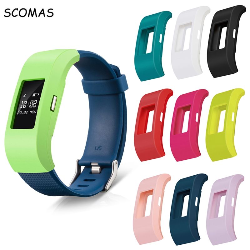 10X Silikon Armband Hülle Band Strap Cover Case Schutz für Fitbit Charge 2 Uhr 