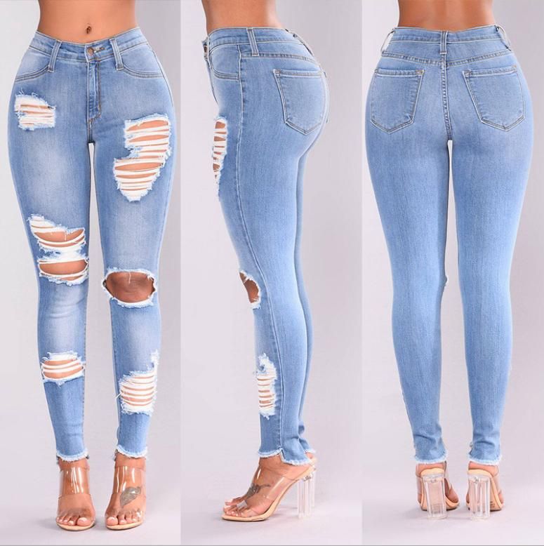 womens stretch ripped jeans