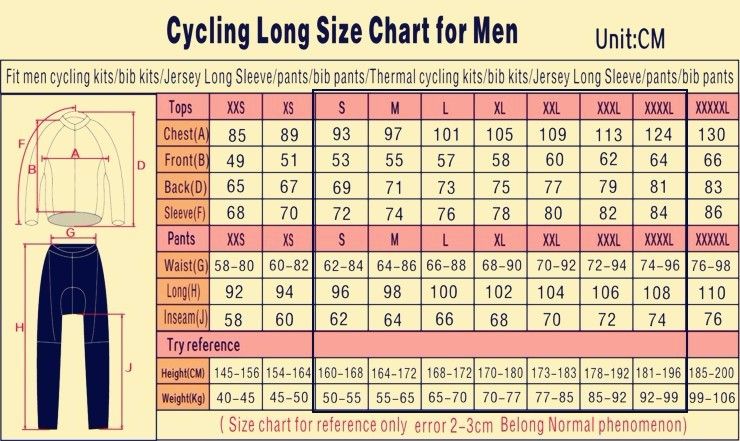 Mavic Clothing Size Chart