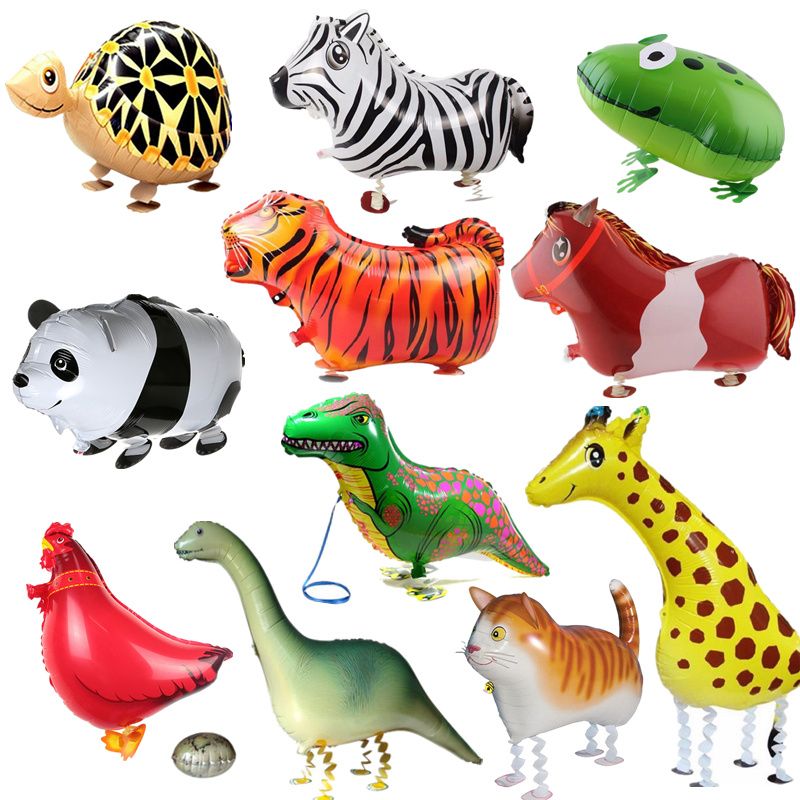 2019 Cute Walking Animals Balloon Pet Cat Giraffe Dinosaur Frog