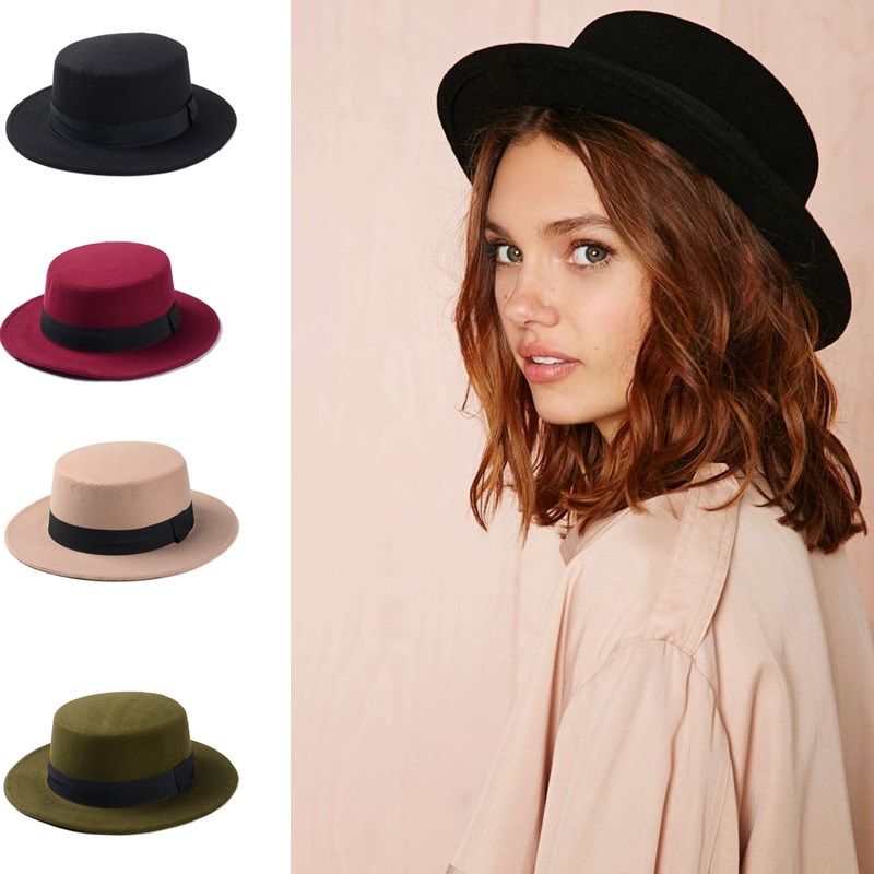 flat top felt hat