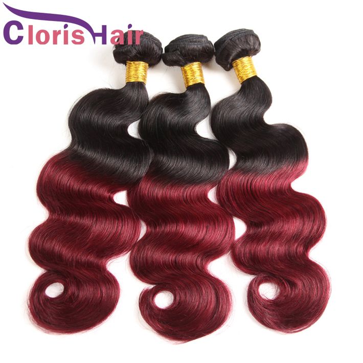 Highlight 1b 99j Body Wave Mink Malaysian Hair Dark Roots Burgundy