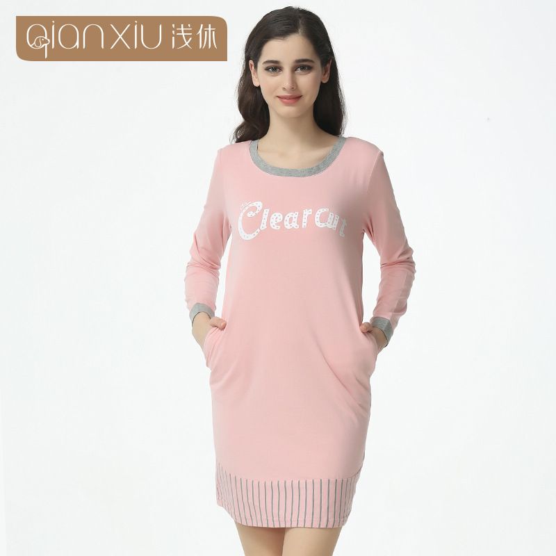 long sleeve knee length nightgown