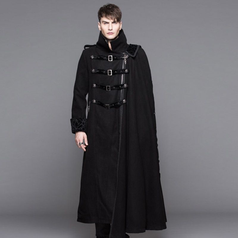 high collar long coat