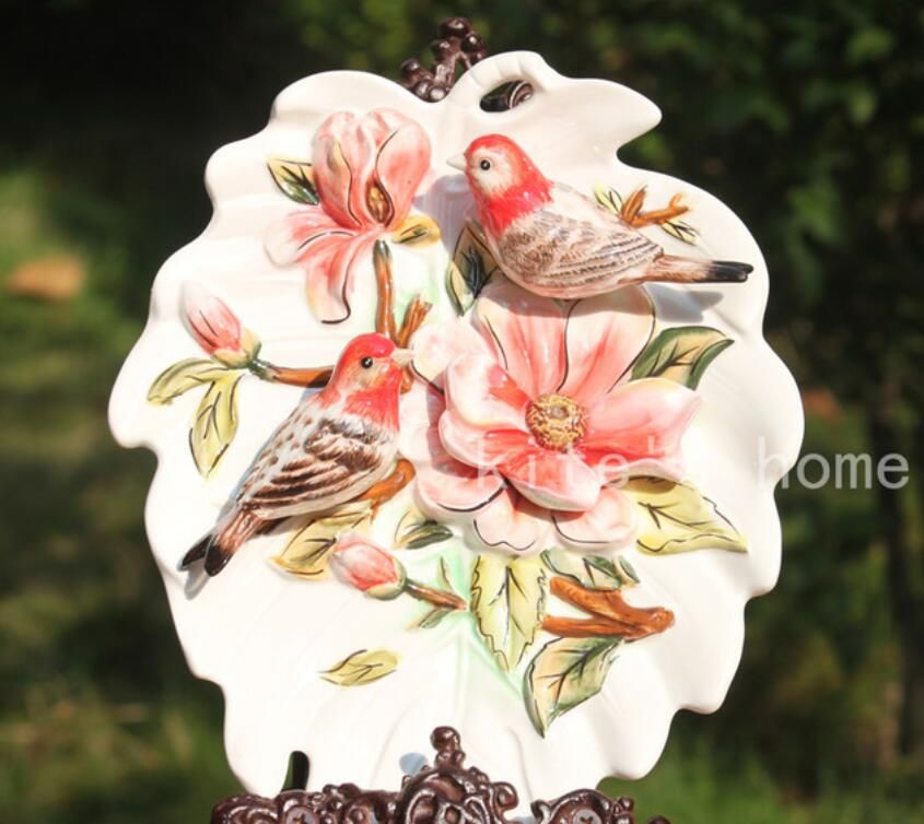 Grosshandel Rot Gluck Vogel Blumen Dekorative Wand Geschirr