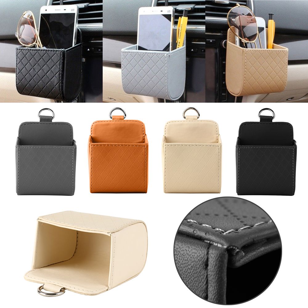 PU Leather Car Outlet Air Auto Vent Trash Box Auto Mobile Phone Holder Storage Organizer Car Storage Bag PU Leather Car Outlet Air Auto Vent Trash Box Auto Mobile Phone Holder Storage Organizer Car Storage Bag