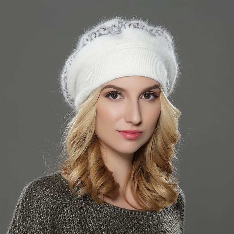 angora beret hat