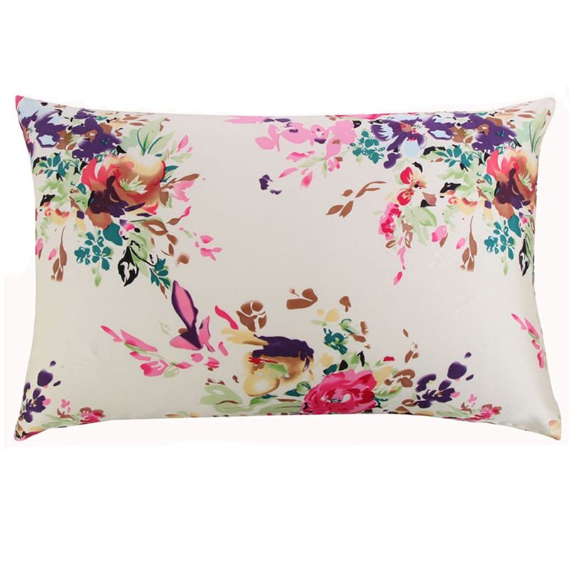 New 100 Nature Mulberry Floral Luxury Silk Bed Pillowcase Zipper