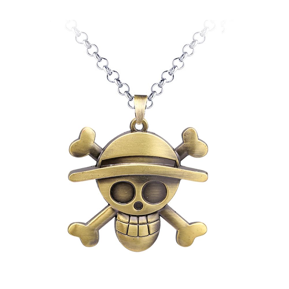 One Piece Luffy Collar Skull Monkey D luffy Metal Colgante de Moda Cadena Hombres Mujeres