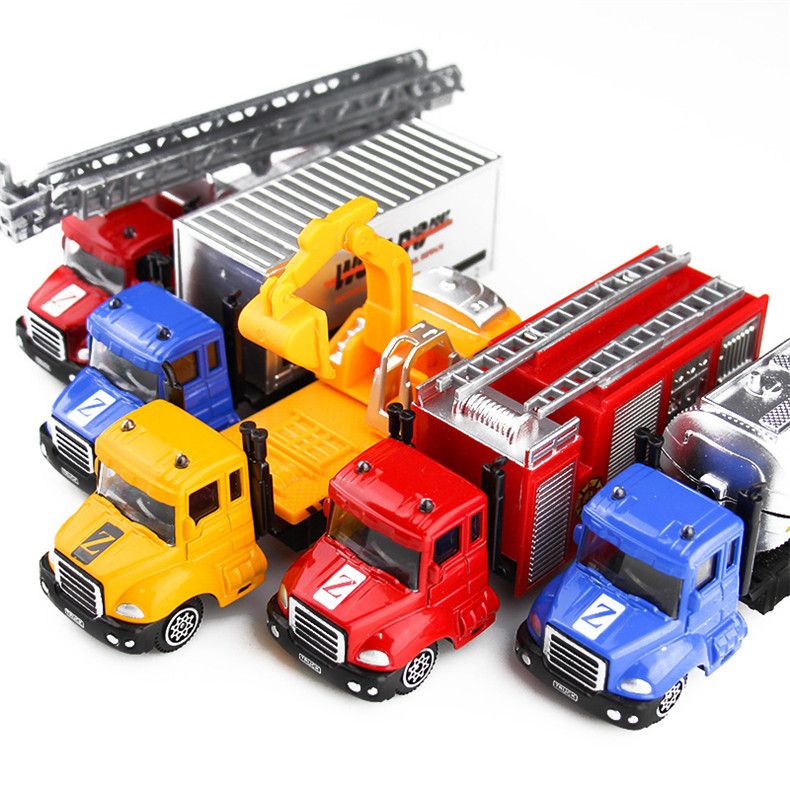 3  1/64 Maßstab Legierung Feuerwehrauto Engineering Fahrzeug Spielzeug