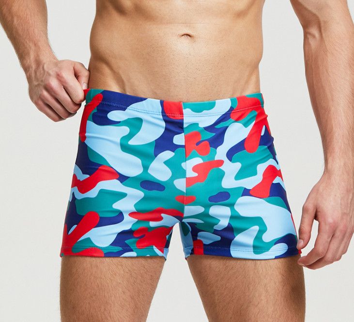 mens patterned swim trunks