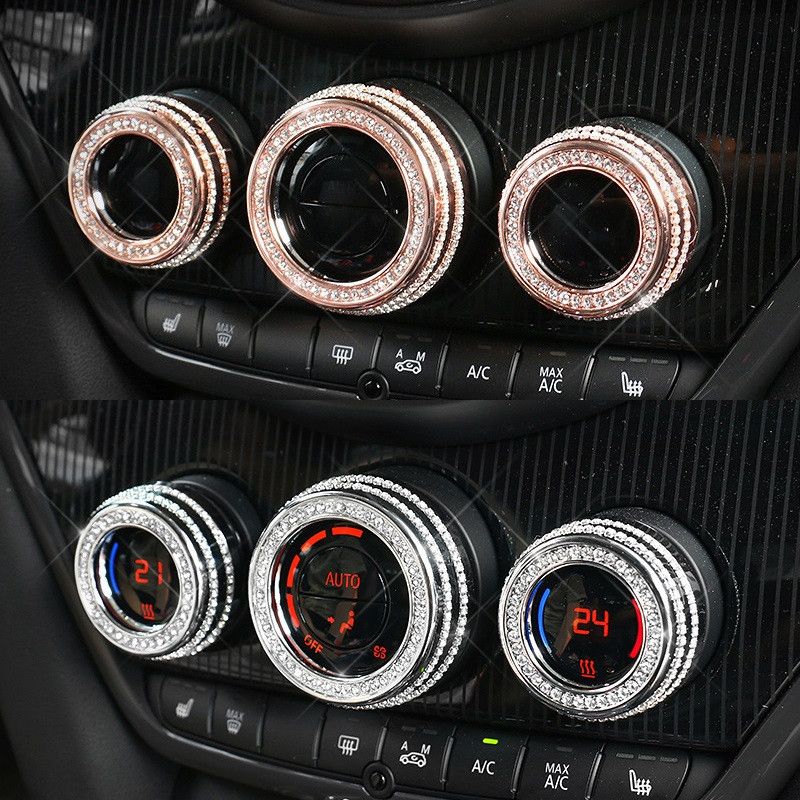 Bling Bling Car Centre Panel Multimedia Knob Decoration Crystals Trim Ring Cover Sticker For Mini Cooper F54 F55 F56 F60 Accessories For Car Interior