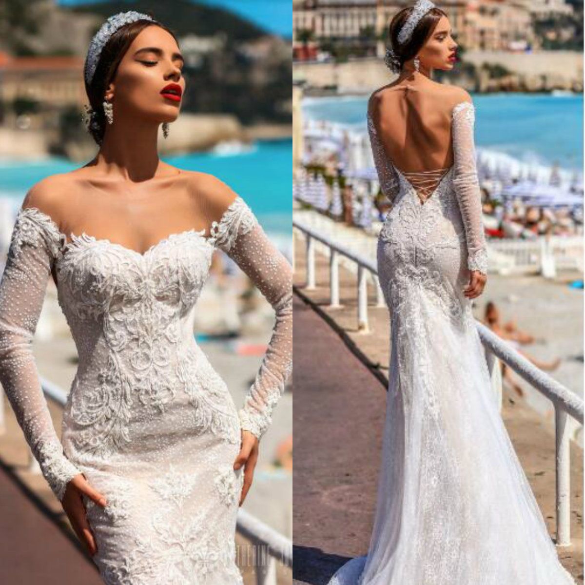 fancy beach wedding dresses