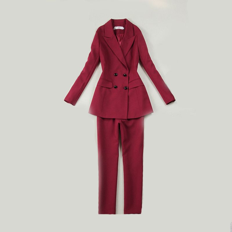 Compre Traje Cruzado Nuevo Traje De Dos Piezas De La Mujer Caliente De Las  Mujeres Chaqueta + Pantalones Traje Formal De La Oficina Del Negocio De Las  Mujeres A 94,67 € Del