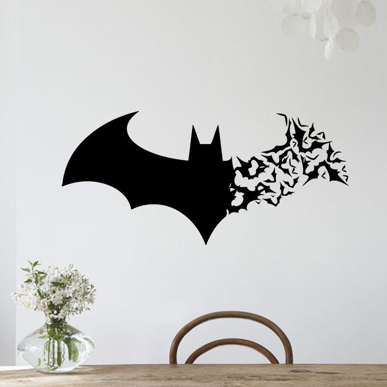 Batman tatuajes de pared para niños etiqueta de la pared de vinilo  autoadhesivo de dibujos animados