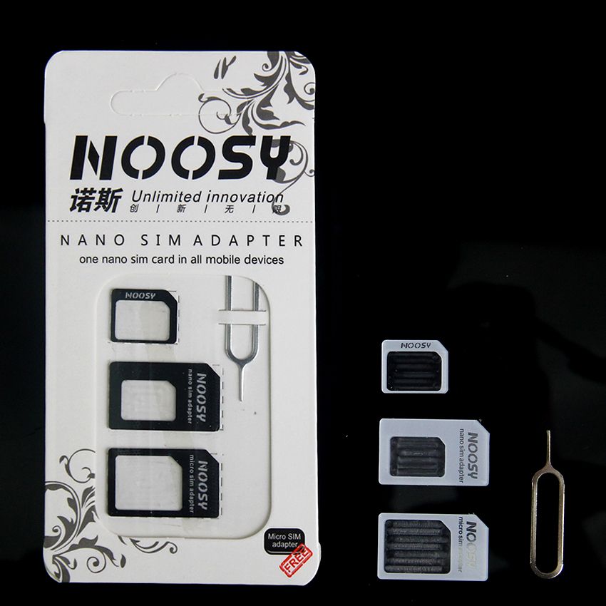 4 In 1 Noosy Nano Micro Sim Card Adapter Eject Pin For Iphone X 8