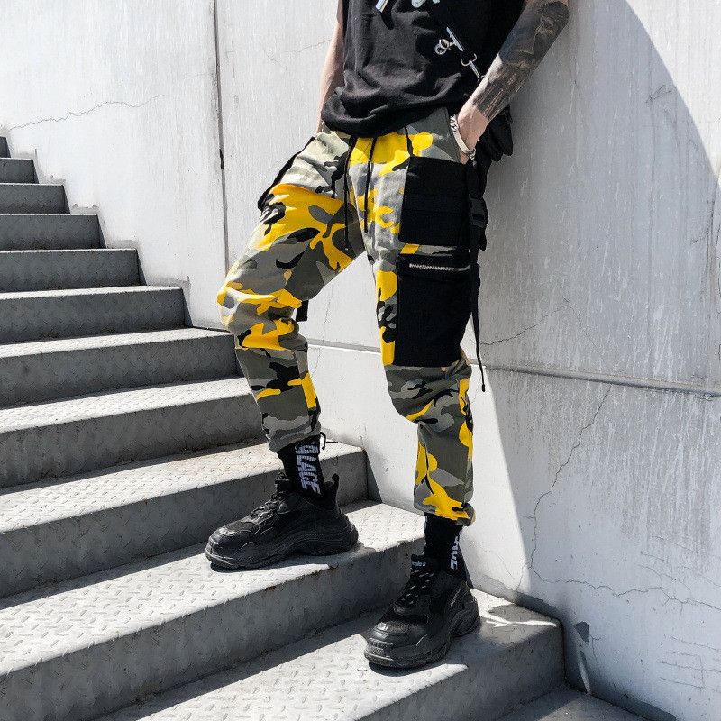 Yellow camo pants men Clearance