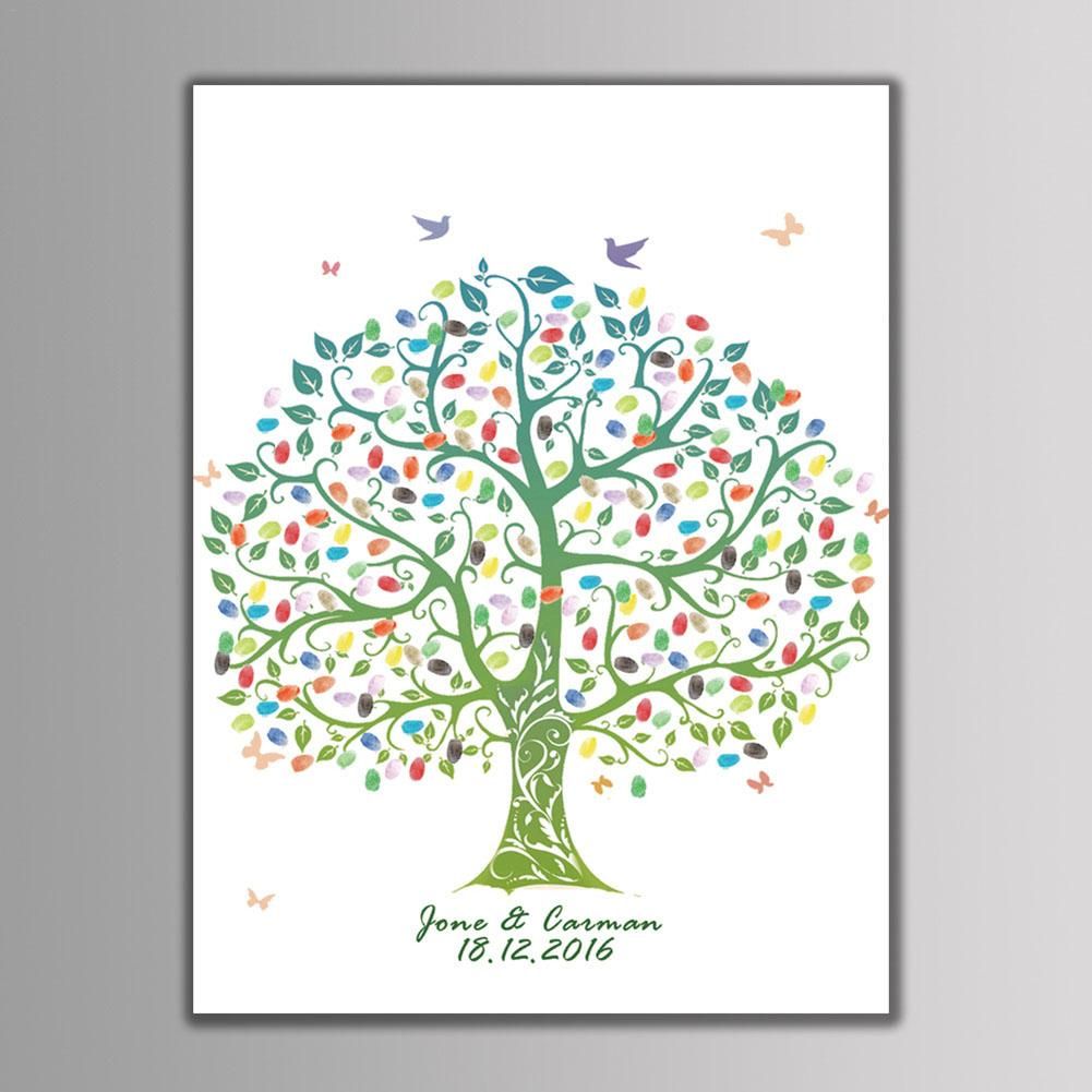 Personalisiert Hochzeit Babydusche Fingerabdruck Baum Gastebuch