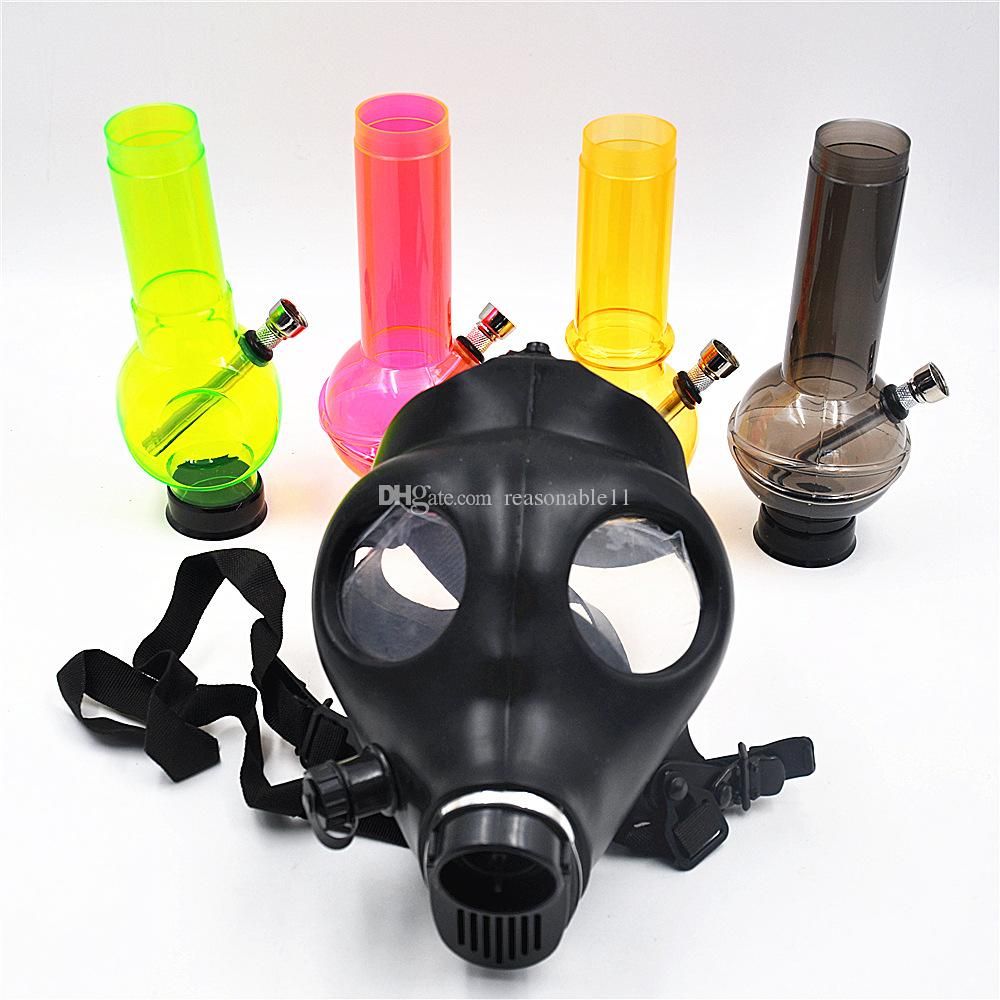 2020 Silicon Mash Bong Cool Skull Mask Acrylic Smoking Pipe Gas Mask