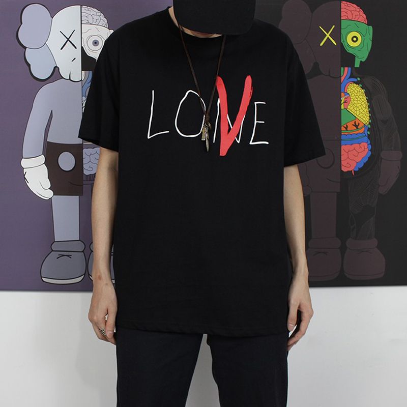 Love Loose T Women Life Hip Shirt Painted Hop  Neck Casual Fashion Hand Men T 18ss Lone Shirt Crew ... Customised Tee HFLSTX214 T VLONE Streetwear Tee