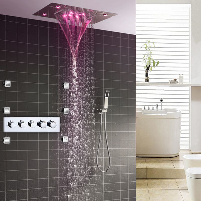 2019 Big 20 Recessed Ceiling Mounted Rain Shower Set Stainless