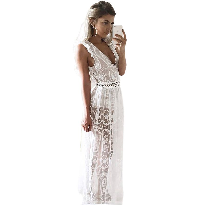 robe longue dentelle blanche boheme