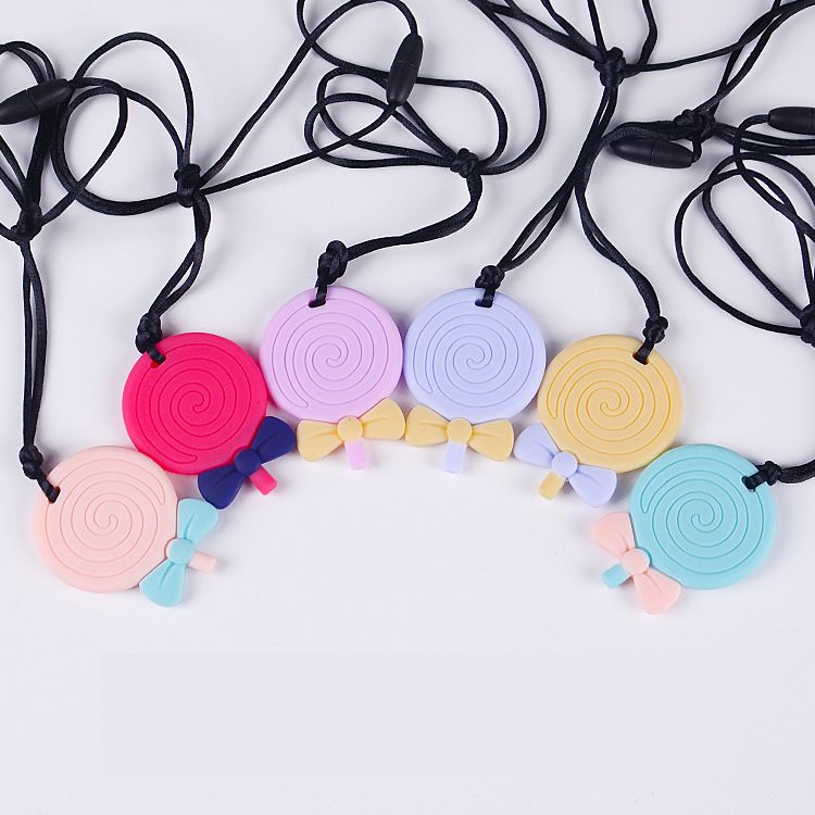 Angel Heart Silicone Bead Pendant Teether DIY Baby Chewable Teething Sensory Toy