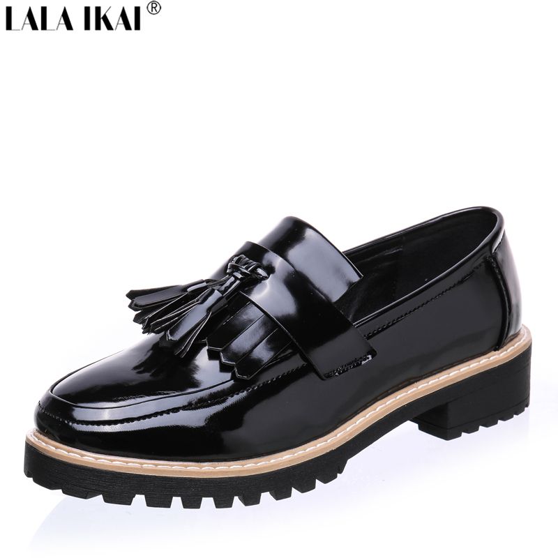 platform patent leather loafers
