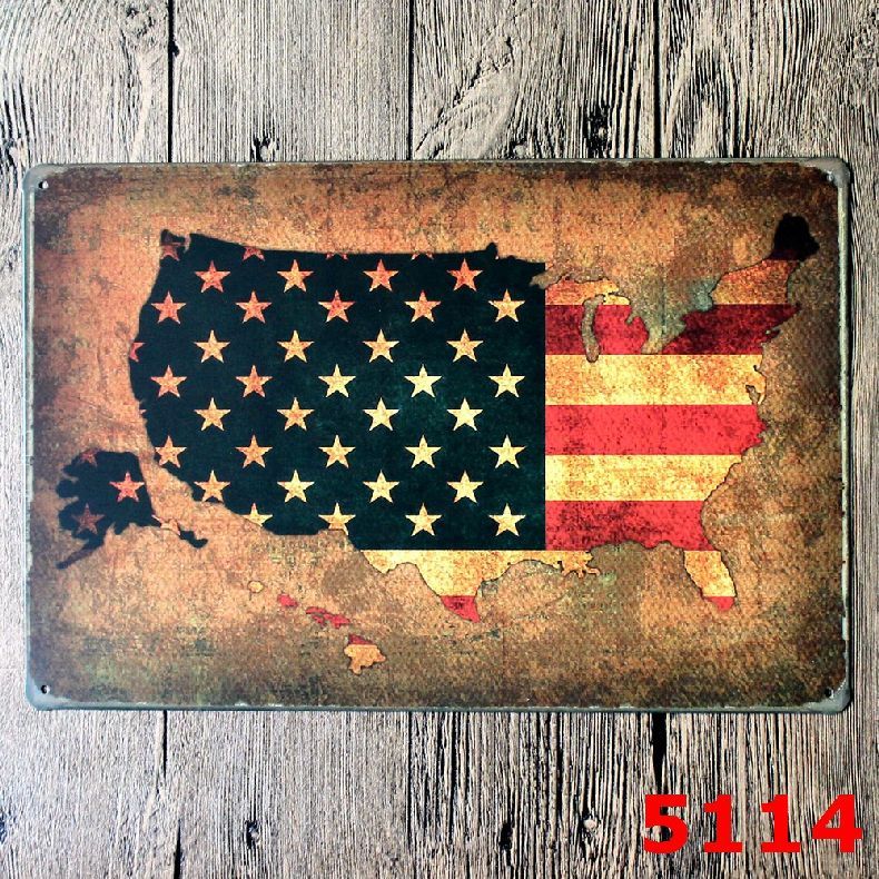 2019 The American Flag Vintage Metal Sign Garage Signs For Men