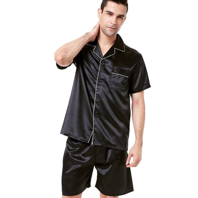 TonyCandice Satin Seda Pajamas Cortos Para Hombres Rayon Silk Sleepwear Summer Male Pajama Set Tightgown Para Hombres Pijamas 23,34 € | DHgate
