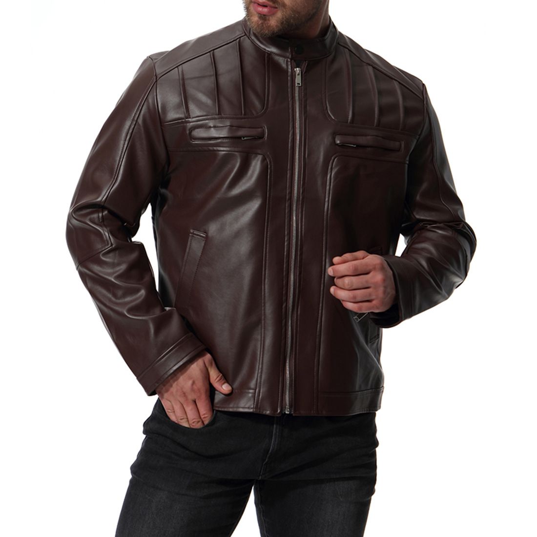 casaco de couro plus size