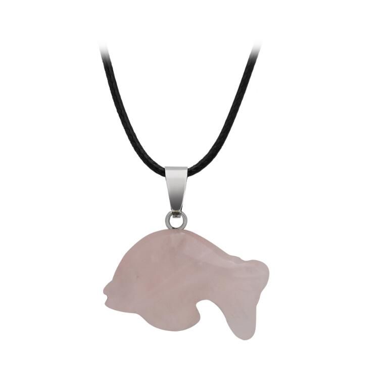 Rose Quartz (lederen ketting)