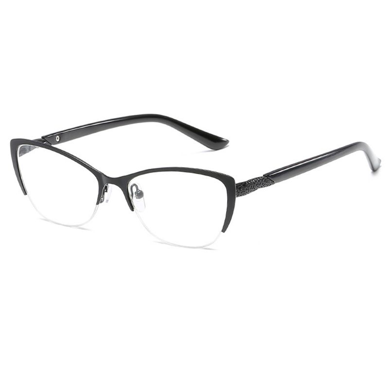 metal half frame reading glasses