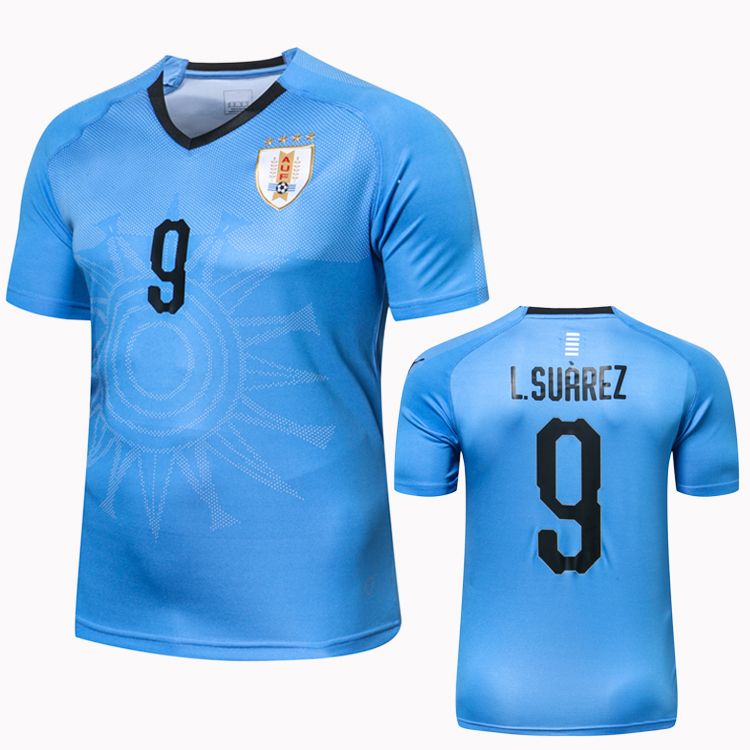 Tailandia Quality 2018 Copa del Mundo Selecciones nacionales Jugador No.9 SUAREZ Soccer Jersey Short
