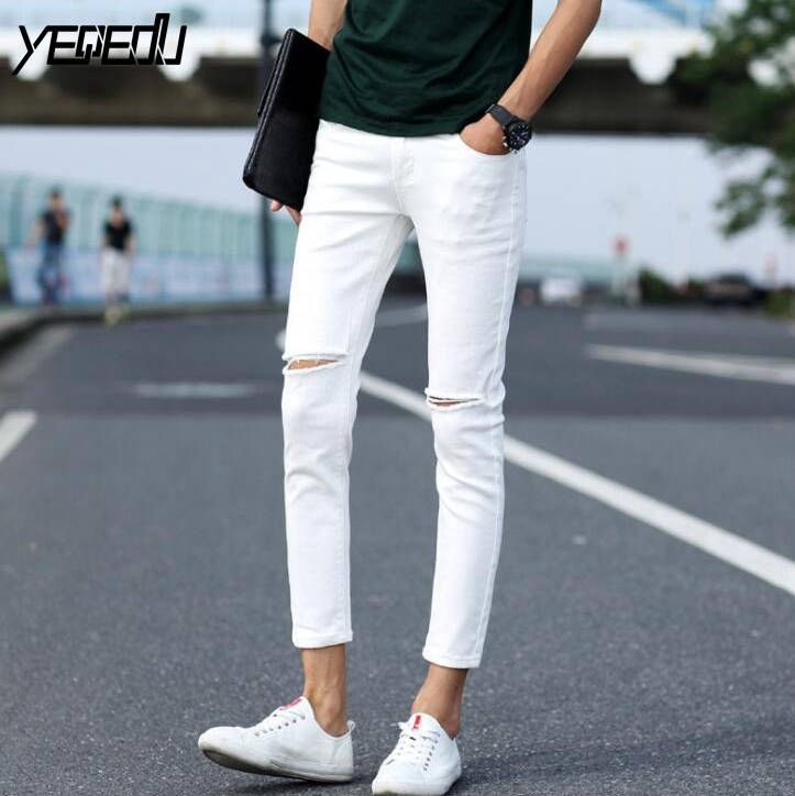 white ankle jeans mens