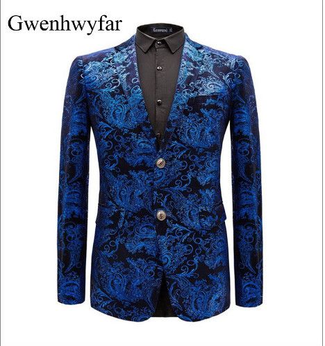 Blue floral blazer mens Clearance