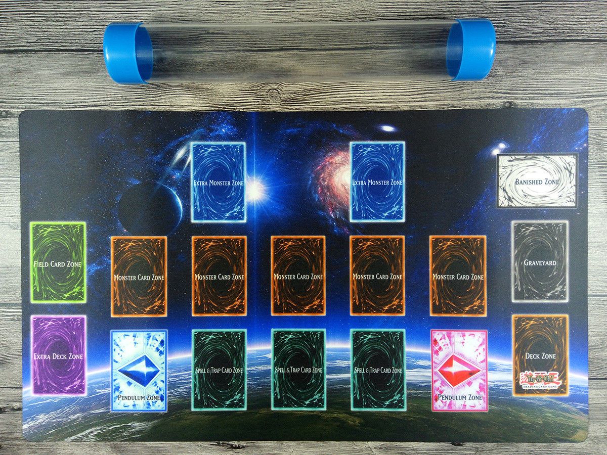 YuGiOh Master Rule 4 Link Zone 1P Custom Playmat TCG Mat Free High Quality Tube Send Receive Bag