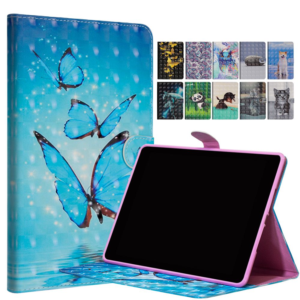 3d Patterned Stand Flip Case Leather Cover For Amazon Fire7 2017 Leather Casing For Amazon Fire 7 2017 Tablet Cases Tablet Case With Keyboard Tablet