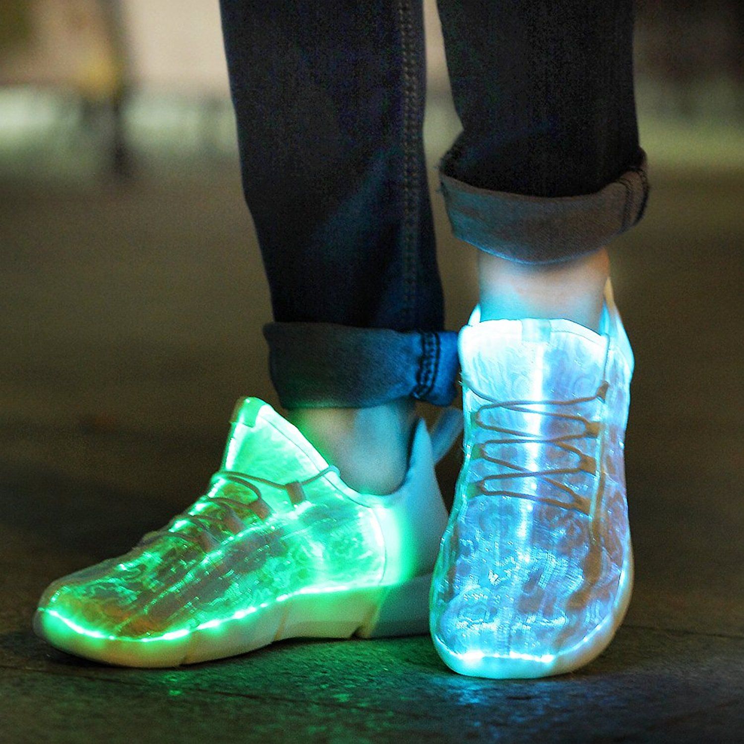 white light up shoes