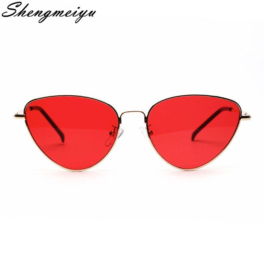 Gafas de sol Retro gato gafas sol amarillas Rojas sol de moda peso ligero para