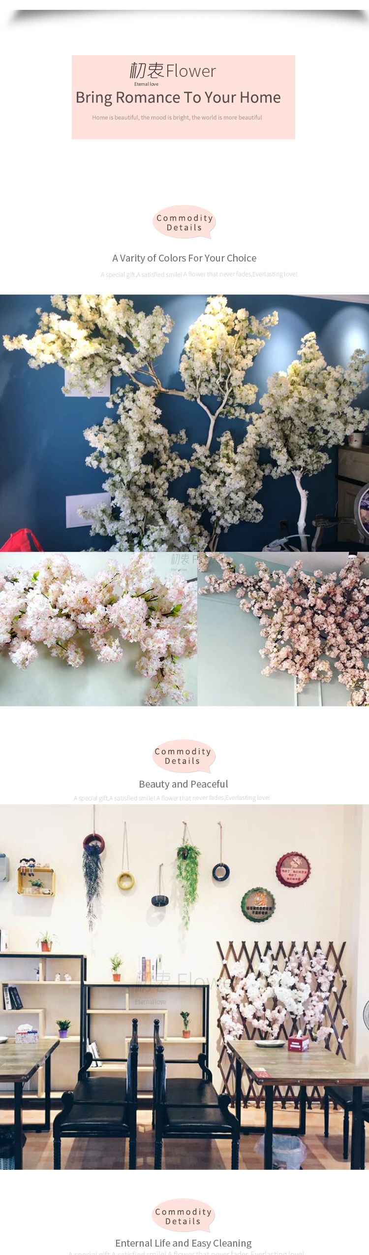 Acheter Sakura Japonais Fleurs Artificielles Centres De Table Décor Faux Fleurs De Cerisier Oriental Cerise Souhaitant Arbre Pour La Maison Hôtel