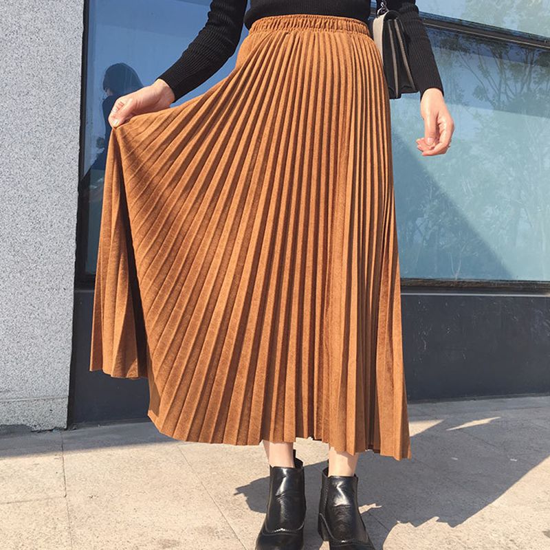 saia plissada suede