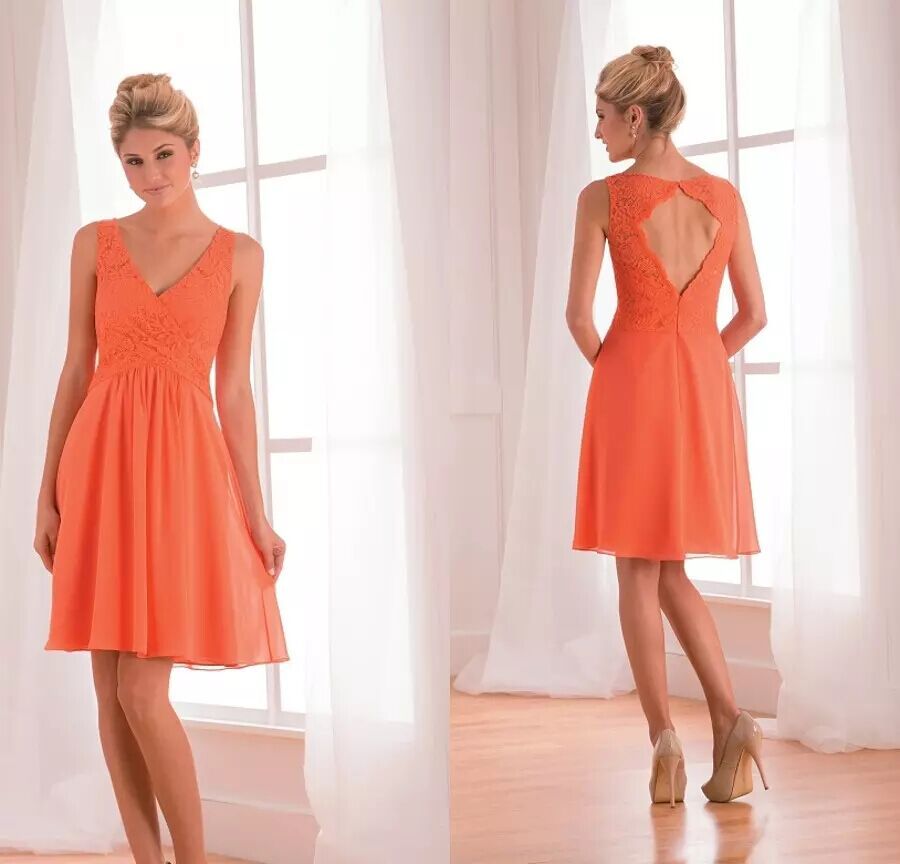 orange lace bridesmaid dresses