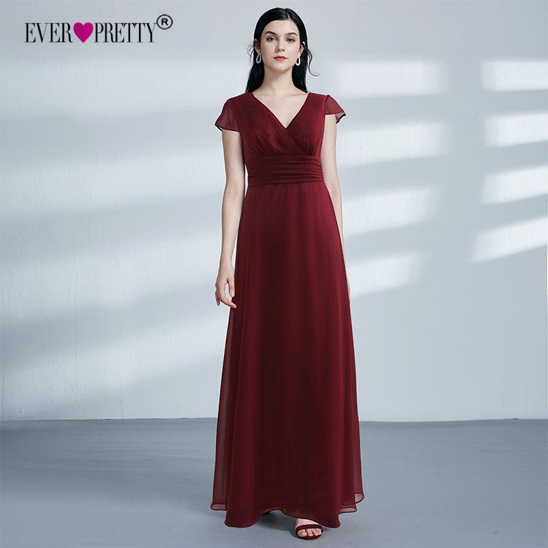 Ever-Pretty Robe de Soir/ée Demoiselle dhonneur Longue Femme 36 Rouge