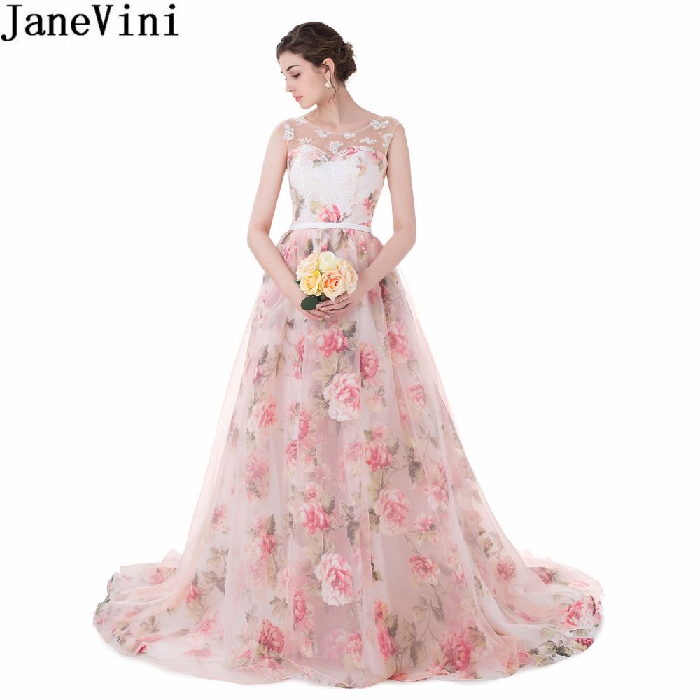 floral print junior bridesmaid dresses
